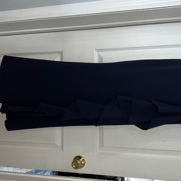 Lulus Mila Ruffled Off-the-Shoulder Maxi Dress Gown in Navy - XS - Picture 7 of 10